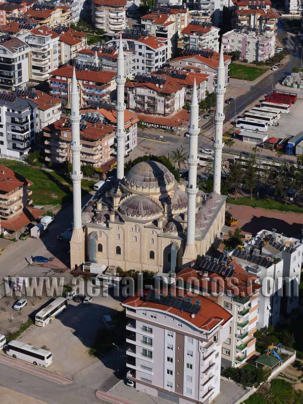 AERIAL VIEW photo of a mosque in Örnek, Turkey.