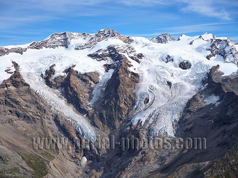 Aerial view of Lys Glacier, Aosta Valley, Italy. VEDUTA AEREA foto, Valle d'Aosta, Italia.