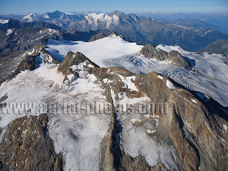 Aerial view of Testa del Rutor in Aosta Valley, Italy. VEDUTA AEREA foto, Italia.