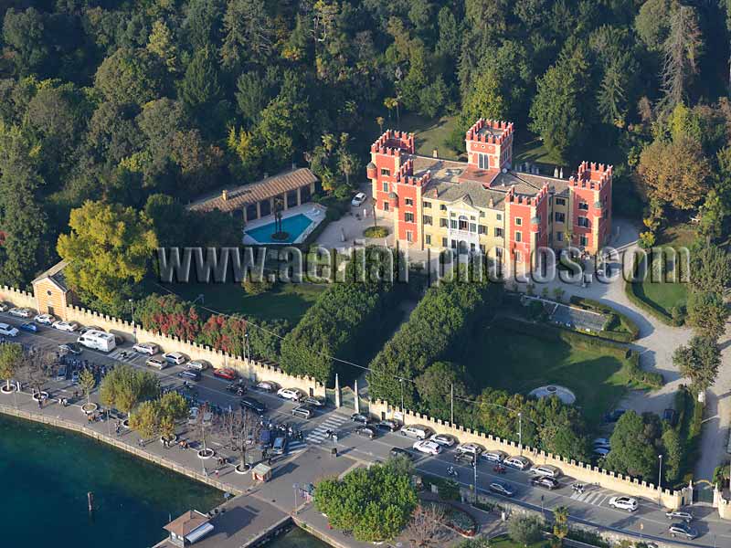 AERIAL VIEW photo of Villa Albertini, Lake Garda, Veneto, Italy. VEDUTA AEREA foto.