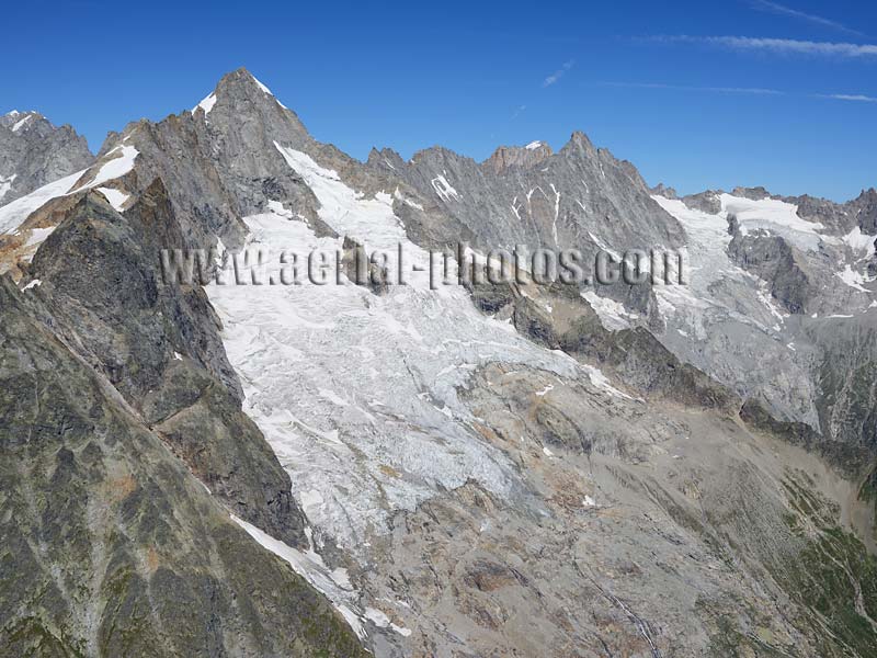 Aerial view, Mont Dolent, Mont-Blanc Massif, Valais, Switzerland. VUE AERIENNE, Suisse.