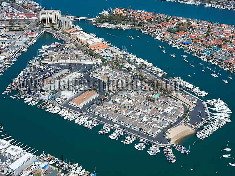 AERIAL VIEW photo of Lido Peninsula, Newport Beach, Orange County, California, United States.