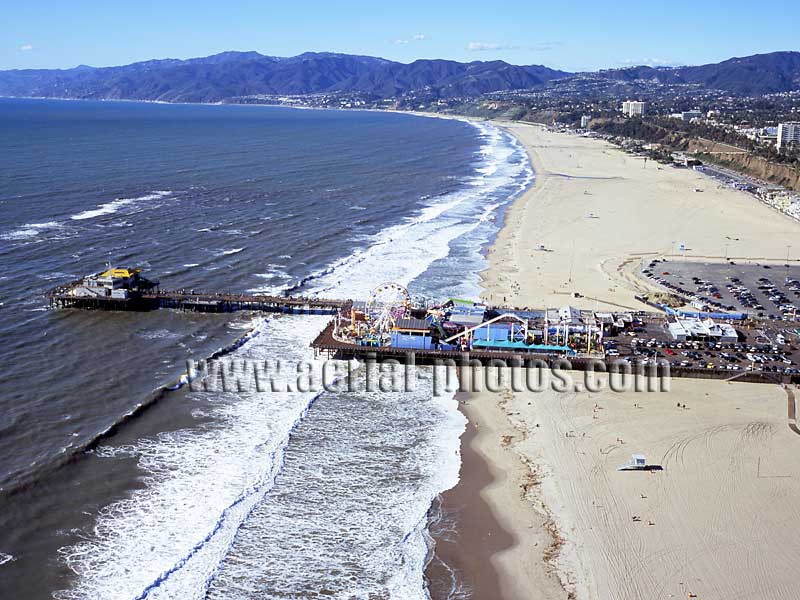 AERIAL VIEW photo of Santa Monica Pier, Los Angeles County, California, United States.