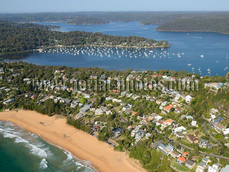 AERIAL VIEW photo of Whale Beach, Sydney, New South Wales, Australia.