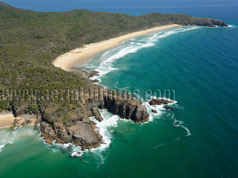 AERIAL VIEW photo of a promontory, Noosa Heads, Queensland, Australia.