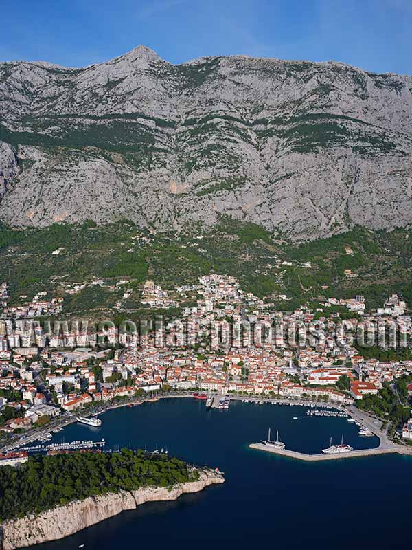 AERIAL VIEW photo of Makarska, Dalmatia, Croatia. ZRAČNI POGLED fotografija, Dalmacija, Hrvatska.
