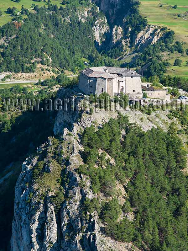 Aerial view. Photo of Marie-Christine Fort, Aussois, Savoie, Auvergne-Rhône-Alpes, France. Vue aérienne.