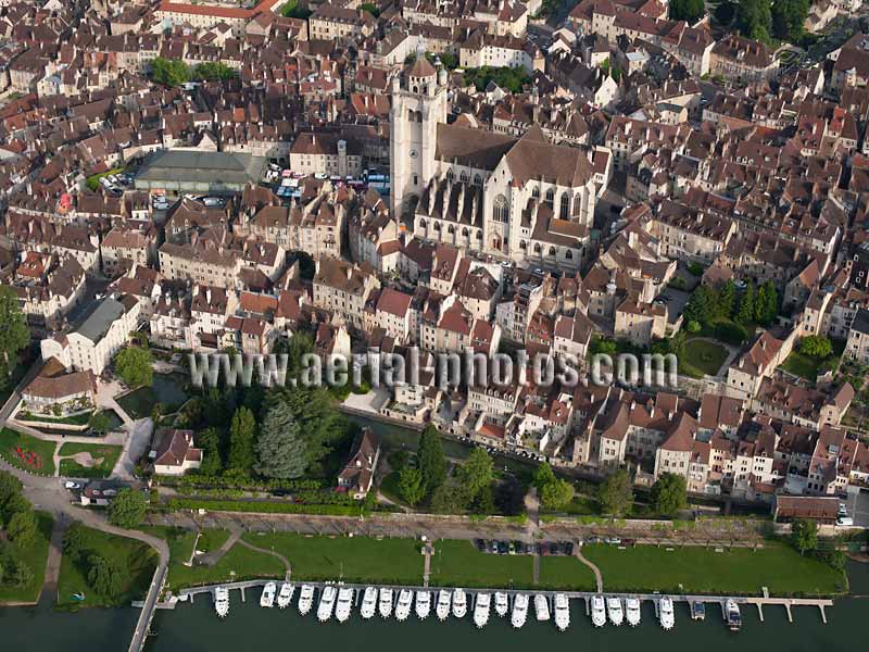 AERIAL VIEW photo of the city of Dole, Jura, France. VUE AERIENNE Bourgogne-Franche-Comté.