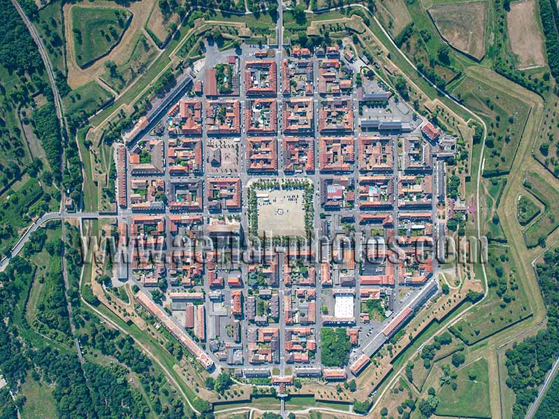 Aerial photo of Neuf-Brisach in Haut-Rhin, Alsace, Grand Est, France. Vue aérienne.