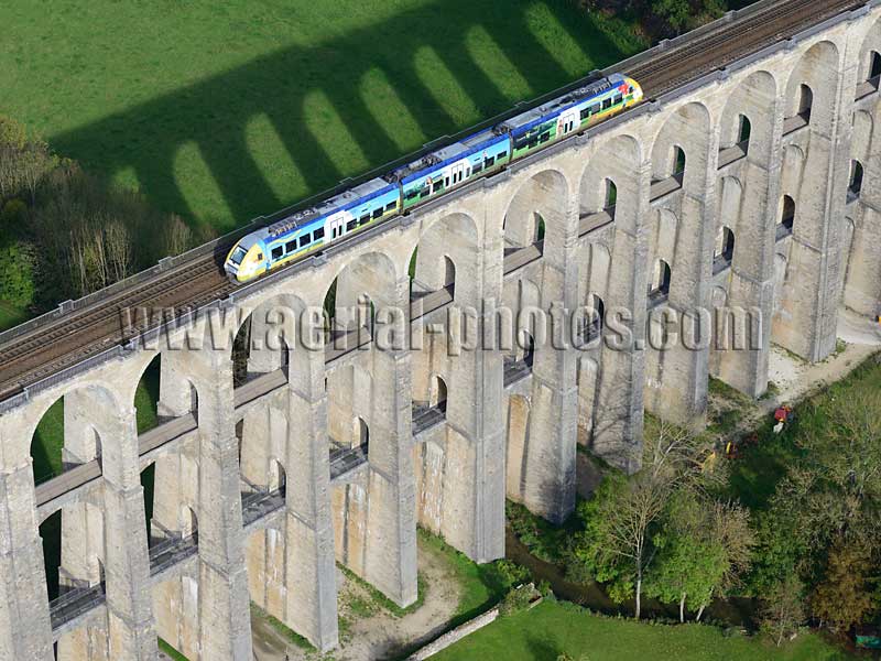Aerial photo of Chaumont Viaduct in Haute-Marne, Champagne-Ardenne, Grand Est, France. Vue aérienne. Viaduc de Chaumont.