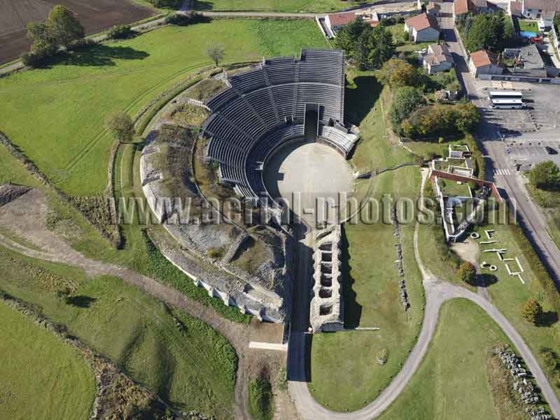 Aerial photo of Grand Amphitheater in Vosges, Grand Est, France. Vue aérienne.
