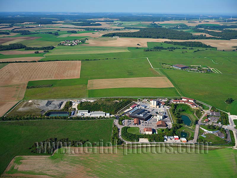 Aerial photo of a nuclear waste repository in Bure, Meuse, Grand Est, France. Vue aérienne.