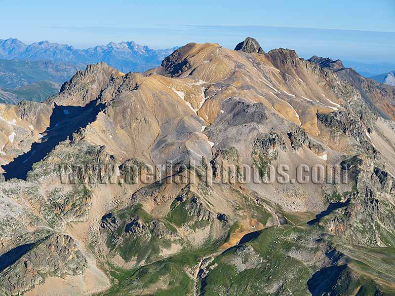 Aerial view of Mont Thabor in the Cerces Massif, France. Vue aérienne.