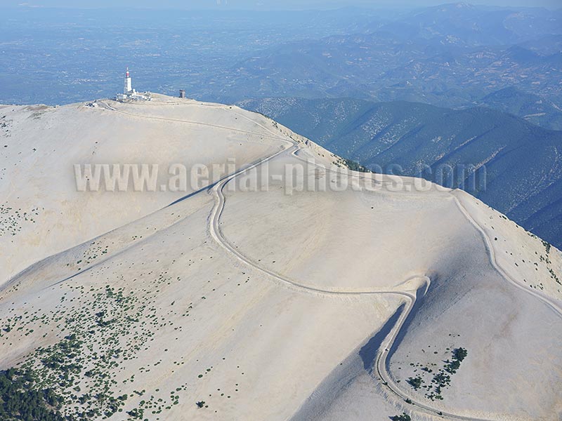 Aerial view of Mont Ventoux in Vaucluse, France. Vue aérienne.