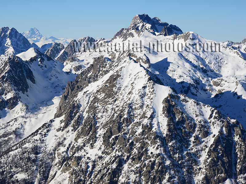AERIAL VIEW photo of Monte Argentera, Mercantour Alps, Alpes-Maritimes, France. VUE AERIENNE Monte Argentera.