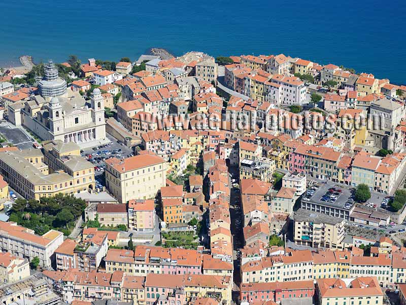 AERIAL VIEW photo of Porto Maurizio, Imperia, Liguria, Italy. VEDUTA AEREA foto, Italia.
