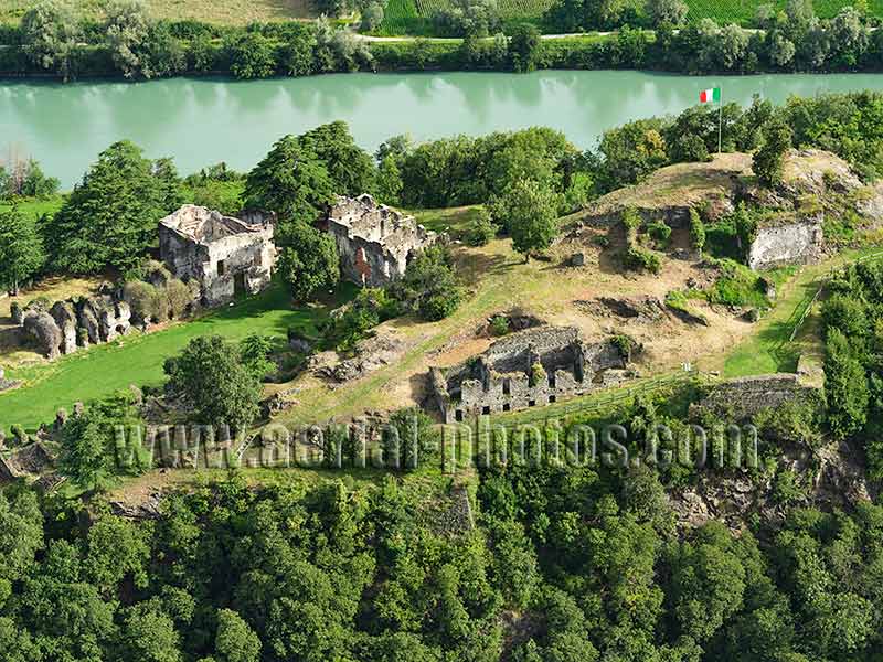 AERIAL VIEW photo of Fuentes Fort. Colico, Lombardy, Italy. VEDUTA AEREA foto.