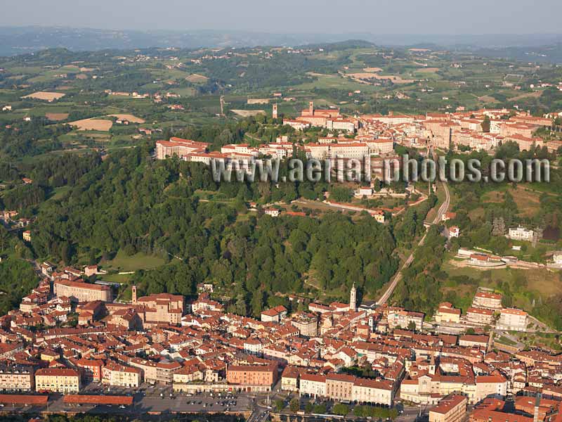 AERIAL VIEW photo of Mondovi, Piedmont, Italy. VEDUTA AEREA foto, Piemonte, Italia.
