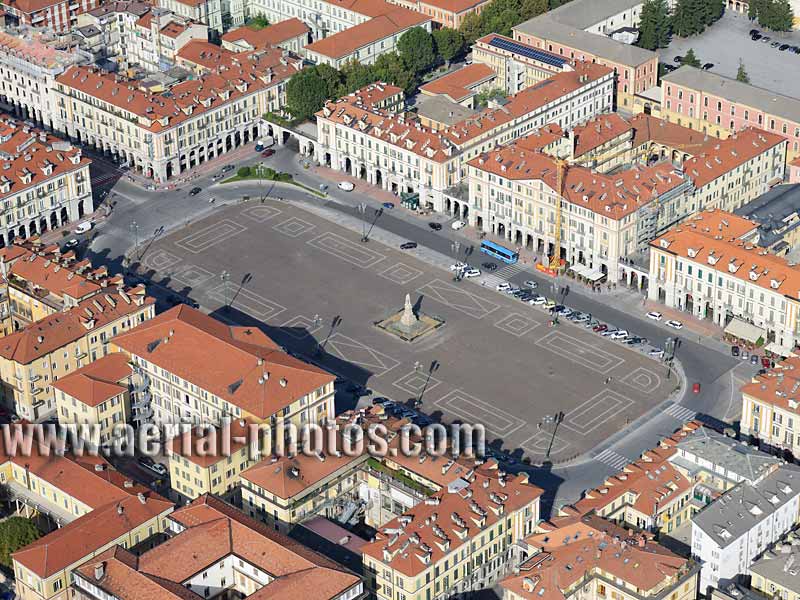 AERIAL VIEW photo of Galimberti Square, Cuneo, Piedmont, Italy. VEDUTA AEREA foto, Piazza Galimberti, Piemonte, Italia.