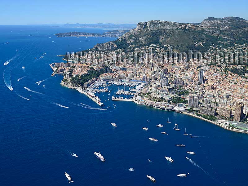 Aerial photo, Monte-Carlo, Monaco. French Riviera. Vue aérienne, Cote d'Azur.