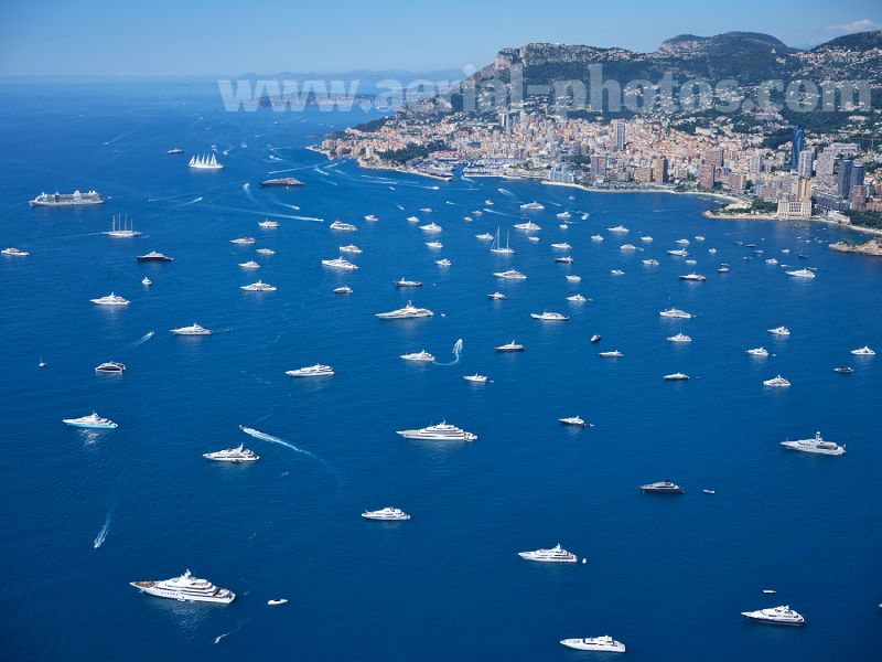 Aerial photo, Monte-Carlo, Monaco, French Riviera. Vue aérienne, Cote d'Azur.