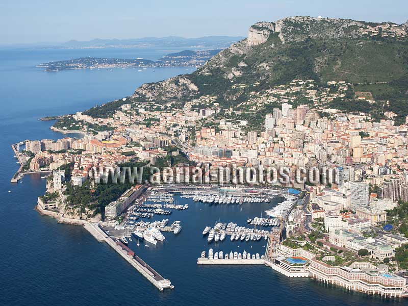 Aerial photo, Port Hercule, La Condamine, Monaco. Vue aérienne.