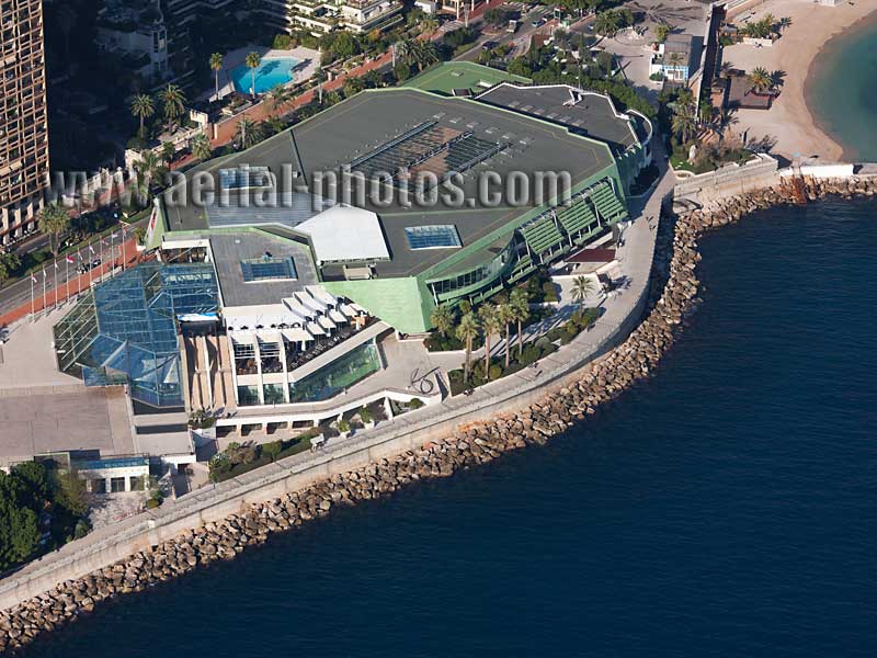 Aerial view, Grimaldi Forum, convention center, Monaco. Vue aérienne.