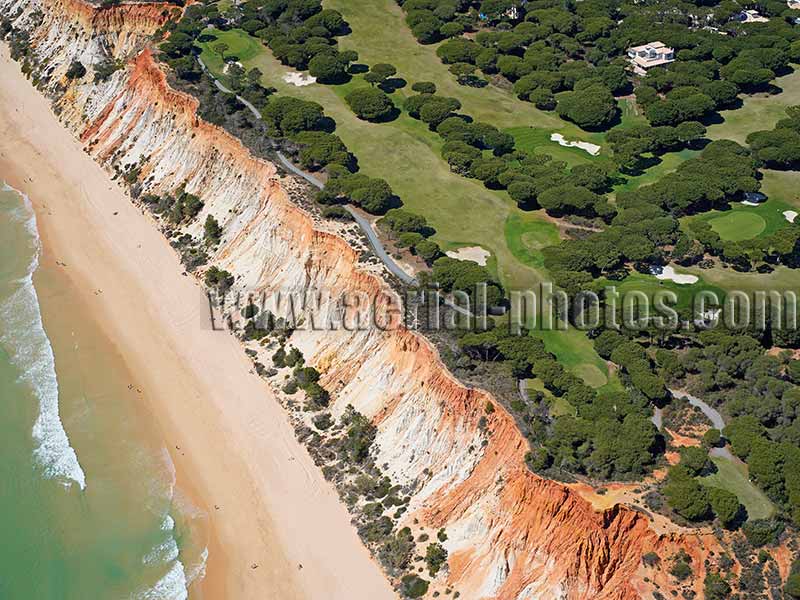 AERIAL VIEW photo of Pine Cliffs Golf Course, Praia da Falésia, Albufeira, Algarve, Portugal. VISTA AEREA campo de golfe.