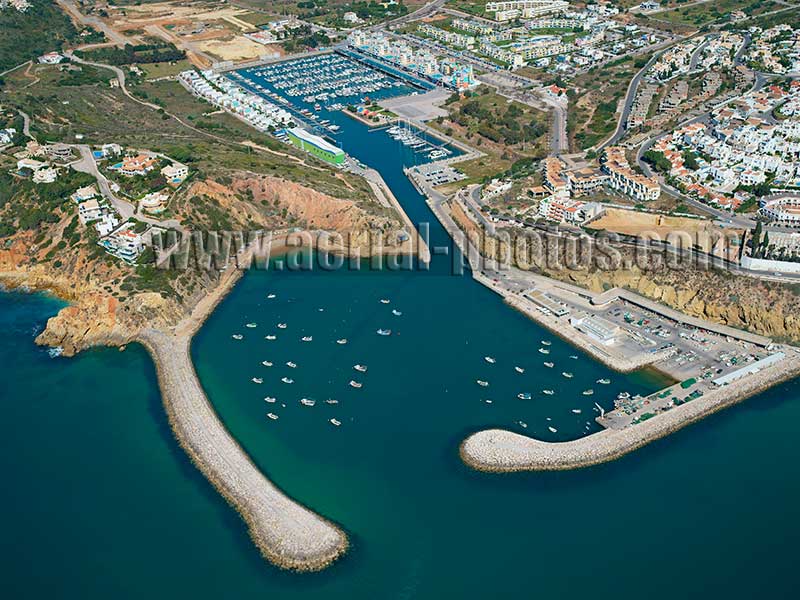 AERIAL VIEW photo of a marina, Albufeira, Algarve, Portugal. VISTA AEREA.