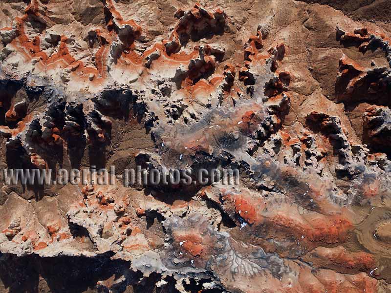 Aerial view of a coal seam. Coal Mine Canyon, Navajo and Hopi Lands, Colorado Plateau, Arizona, USA.