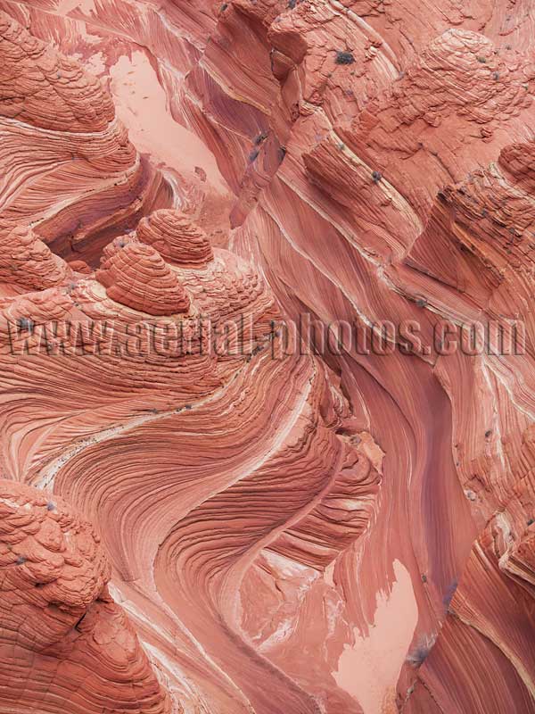 Aerial view of crossbedding in a canyon, North Coyote Buttes, Arizona, USA.