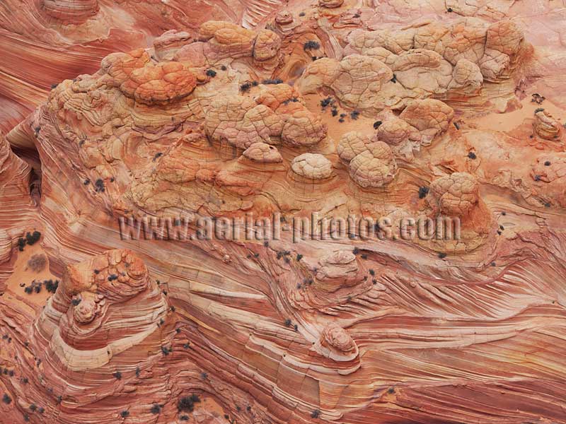Aerial view of sandstone knobs, Vermilion Cliffs National Monument, Arizona, USA.